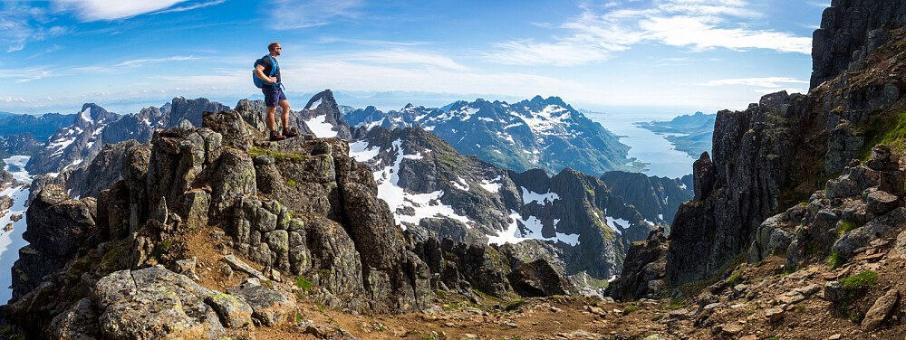 Hiker on a mountain summit